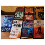 Books- Authors include Tess Gerritsen, Lisa Gardener and Heather Graham