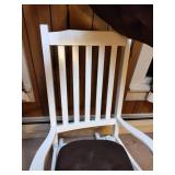 White Wooden Rocking Chair.