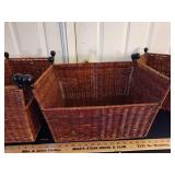 3- Large wire-frame wicker baskets