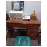 4 drawer desktop organizer w/contents, personal file, tote w/ contents and more- Desk not included