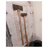 Double sided axe and a mallet