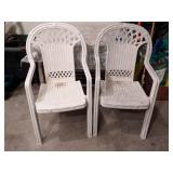 2- Plastic patio chairs