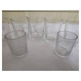 Clear drinking glasses