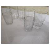 Clear drinking glasses