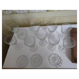 Stemware glasses and saucers