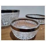 3- Metal ringed glass bowls