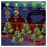 4-Pack Solar Pre-Lit Christmas Tree Lights, 8 Modes Outdoor Waterproof Christmas Decorations for Yard, Garden, Pathway, Porch