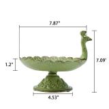 HOUYANG Cast Iron Bird Baths for Outdoors,Cast Iron Bird Feeder, Metal Bird Bath,Vintage Peacock Shape,Home Garden Lawn Yard Table Decorations Light Green