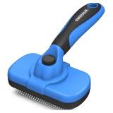 Swihauk Self Cleaning Slicker Brush - Skin Friendly Deshedding Grooming Tool for Dogs & Cats, Suitable for Shedding & Haired Pets, with Pet Supplies Accessories, Blue