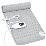 Heating Pad-Electric Heating Pads for Back,Neck,Abdomen,Moist Heated Pad for Shoulder,Knee,Hot Pad for Arms and Legs,Dry&Moist Heat & Auto Shut Off(Light Gray, 12