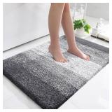 OLANLY Bathroom Rug Mat 36x24, Extra Soft and Absorbent Microfiber Bath Rugs, Non-Slip Plush Shaggy Bath Carpet, Machine Wash Dry, Bath Mats for Bathroom Floor, Tub and Shower, Grey