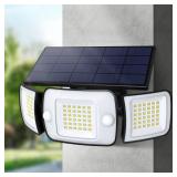 Intelamp Solar Outdoor Lights,6000mAh Motion Sensor with Dual Sensors,Waterproof Flood Lights 270°Wide Angle for Outside with 3 Modes