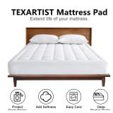 Queen Mattress Pad Quilted Fitted Mattress Cover Pillow Top Mattress Topper Breathable Mattress Protector with 8-21 Inch Deep Pocket