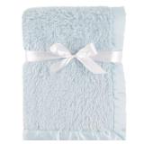 Hudson Baby Unisex Baby Sherpa Plush Blanket with Satin Binding, Powder Blue, One Size - Retail: $506.31