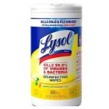 LysolÂ® Disinfectant Wipes Multi-Surface Antibacterial Cleaning Wipes Lemon and Lime Blossom 80 Count