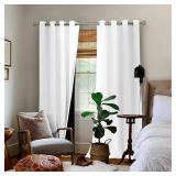 BGment White Blackout Curtains 95 Inches Long 2 Panels Set for Living Room, Thermal Insulated 95 Length Curtains & Drapes, Grommet 100% Black Out Soundproof Curtains for Bedroom Window, Each 52 Wide