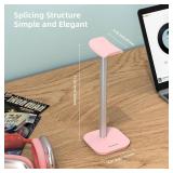 MANMUVIMO Headphone Stand, Desktop Headset Holder Desk Earphone Stand Aluminum Headset Hanger Headphone Rack Stand to Hold Earphones Such as Airpods Max, Sony, Beats, Bose, Razer, HyperX(Pink)