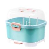 Baby Bottle Holder, Portable Large Capacity Toddler Bottles Storage Box with Lid Cover Anti-Dust Protection and Cutlery Storage Baby Bottle Drying Rack for Baby at Home Kitchen Travel Outdoors(1#)