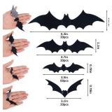 DIYASY Bats Wall Decor,120 Pcs 3D Bat Halloween Decoration Stickers for Home Decor 4 Size Waterproof Black Spooky Bats for Room Decor