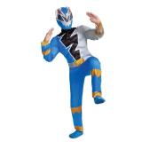 Blue Power Ranger Costume for Kids, Official Power Rangers Dino Fury Outfit with Mask, Child Size Small (4-6)