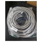 Metal Garden Hose 50ft, Stainless Steel Water Hose with 10 Function Sprayer Nozzle & Adjustable Nozzle, Rust Proof Kink Free & Tangle Free Flexible Water Pipe for Watering & Washing