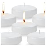 3 inch Floating Candles, MultiPACK White/Gold/Red Floating Candle, Long Burning and Smokeless Candle for Wedding, Birthday, Pool, Holiday & Home Decoration Unscented (White)