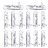 Rierdge 20 Pcs Plastic Locking Shelf Pins 7.9mm, 3/4 Clear Plastic Locking Shelf Support Peg Clips for 7.9mm Diameter Peg Hole & 3/4 Inch Cabinet Shelf