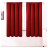 LEMOMO Red Blackout Curtains/42 x 63 Inch/Set of 2 Panels Room Darkening Curtains for Bedroom