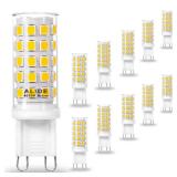 ALIDE G9 5W Led Bulbs 4000K Natural White,50W 60W Halogen Equivalent,AC120V T4 G9 Bi-pin Neutral White Led Bulbs for Chandelier Home Lighting,550LM,10Pack, Non-dimmable