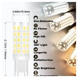 ALIDE G9 5W Led Bulbs 4000K Natural White,50W 60W Halogen Equivalent,AC120V T4 G9 Bi-pin Neutral White Led Bulbs for Chandelier Home Lighting,550LM,10Pack, Non-dimmable