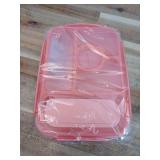 Amathley Bento box lunch box,lunch containers for Adults/Kids/Toddler,5 Compartments bento Lunch box with Sauce Vontainers,Microwave & Dishwasher & Freezer Safe,BPA Free(Pink)