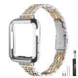 QUNDAXI Slim Watch Band Compatible with Apple Watch 41mm 45mm 42mm 44mm 40mm 38mm Metal stainless steel Watchband suitable for iWatch 9/8/7/6/5/4/3/2/1/SE series Women Luxury strap (42mm 44mm 45mm,