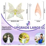 caretoto Gold Fairy Wings for Adults Dress Up Sparkling Sheer Butterfly Halloween Costume Angel Wings for Women Girls1