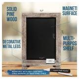 HBCY Creations Rustic Wooden Tabletop Chalkboard with Legs/Vintage Wedding Table Sign/Small Kitchen Countertop Memo Board/Antique Wooden Frame (9.5â x 14â Inches) (5- Weathered Brown)