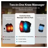 CooCoCo Knee Massager with Heat/Cold, FSA or HSA Eligible, Heated Knee Brace for Pain Relief, Heating Pad for Knee, Elbows, Knee Wrap&Warmer with 45 min Auto Off, Christmas Gifts for Men Women