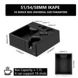 IKAPE Espresso Knock Box, Espresso Coffee Organizer Box Fit for Storage 51, 54, 58MM Espresso Tamper, Distributor, Portafilter & Puck Screen Accessories, Plastic Station Base(Black)