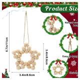 Marsui 24 Pcs Christmas Wood Star Ornaments Boho Tree Ornaments Wooden Bead Hanging Star Decorations Farmhouse Natural Rustic Small Boho Holiday Minimalist for Neutral Xmas Tree Hanging Party Decor