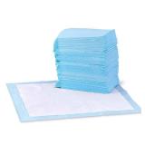 Amazon Basics Dog and Puppy Pee Pads with Leak-Proof Quick-Dry Design for Potty Training, Standard Absorbency, Regular Size, 22 x 22 Inches, Pack of 100, Blue & White