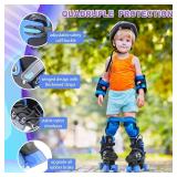 Boys Roller Skates for Kids Ages 5-8, Toddler Roller Skates for Ages 8-12, 4 Size Adjustable Light Up Wheels Rollerskates for Beginners Outdoor Indoor