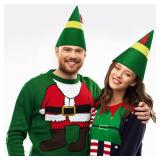 4 Pcs Christmas Elf Hat Adults Christmas Elf Costume Accessories Christmas Hat Santa Hats the Elf Hat for Women Men (Bright Style)