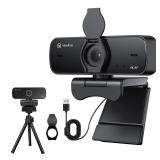 N newline 4K Webcam for PC, 4K UHD USB Webcam with Microphone, Auto Focus, Low Distortion, Privacy Cover, PC Camera w/Tripod Stand for Zoom, Skype, Teams, Laptop, Conferencing, Calling, NewEye 60