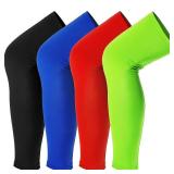 Leg Sleeves Compression Long Knee Sleeve for Men Women Sport Basketball Football (Mixed Colors,4 Pieces)