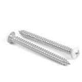 A #8 x 2 Pan Head Wood Screws, Sheet Metal Screws Self Tapping Screws, Stainless Steel 18-8 (304), White Head, 50 PCS