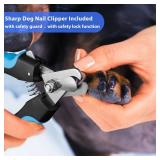 Dog Nail Grinder, Dog Nail Trimmers and Clippers Kit, Super Quiet Electric Pet Nail Grinder, Rechargeable, for Small Large Dogs & Cats Toenail & Claw Grooming,3 Speeds, 2 Grinding Wheels (A-Dark Blue)