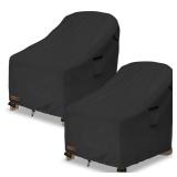 Aacabo Outdoor Adirondack Chair Cover 2 Pack,Waterproof 100% Patio Chair Covers,27.5W x 32.5 D x 39 H inches,Patio Adirondack Chair Cover for Outdoor Chair -Black