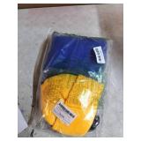 WISHTEN Halloween Costume for Adult Women,Goggles/Yellow Beanie/Blue Dress/Suspenders/Gloves Halloween Costume Accessories