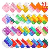 Kids Party Favors Fidget Toys Bulk 30 Pack Mini Pop Fidget Keychain Its Birthday Party Favors for Kids 4-8,8-12 Year Small Kid Classroom Prizes Fidgets It Bubbles Poppers Students Goodie Bag Stuffers