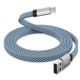 Magtame USB C Cable, 3.3ft Magnetic USB A to USB C Cable, Coiled USB C Charger Cable, Flat Type Fast Charging Charging Cord Compatible with Samsung for USB C Device for Pad, Blue