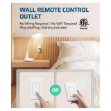 DEWENWILS Wireless Remote Wall Switch and Outlet, Plug in Remote Control Outlet Light Switch, No Wiring, Expandable, 100ft RF Range, ETL Listed (2 Switches and 1 Receiver)