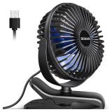 BESKAR USB Clip on Fan, Portable Small Fan with Cord Powered, 3 Speeds Strong Airflow, with Sturdy Clamp, Quiet Personal Desk Fan